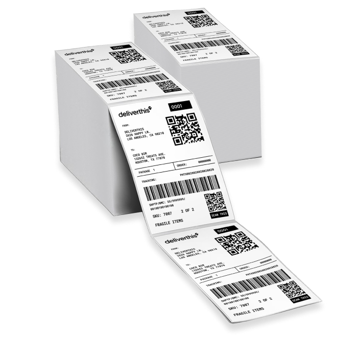 4" X 6" Fanfold Direct Thermal Labels