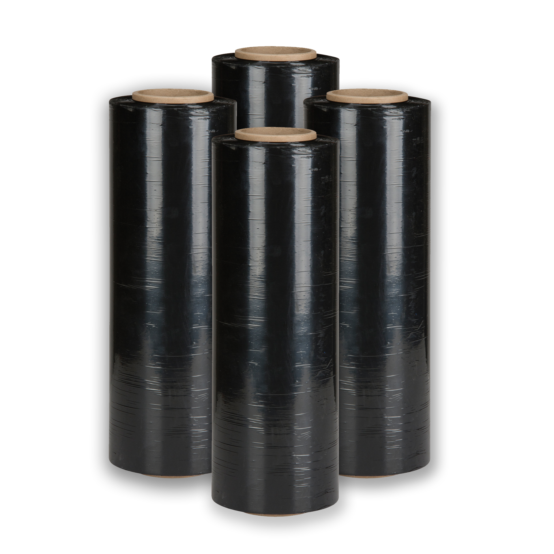 Black 18" 80 Gauge Stretch Film - 4 Rolls / Case